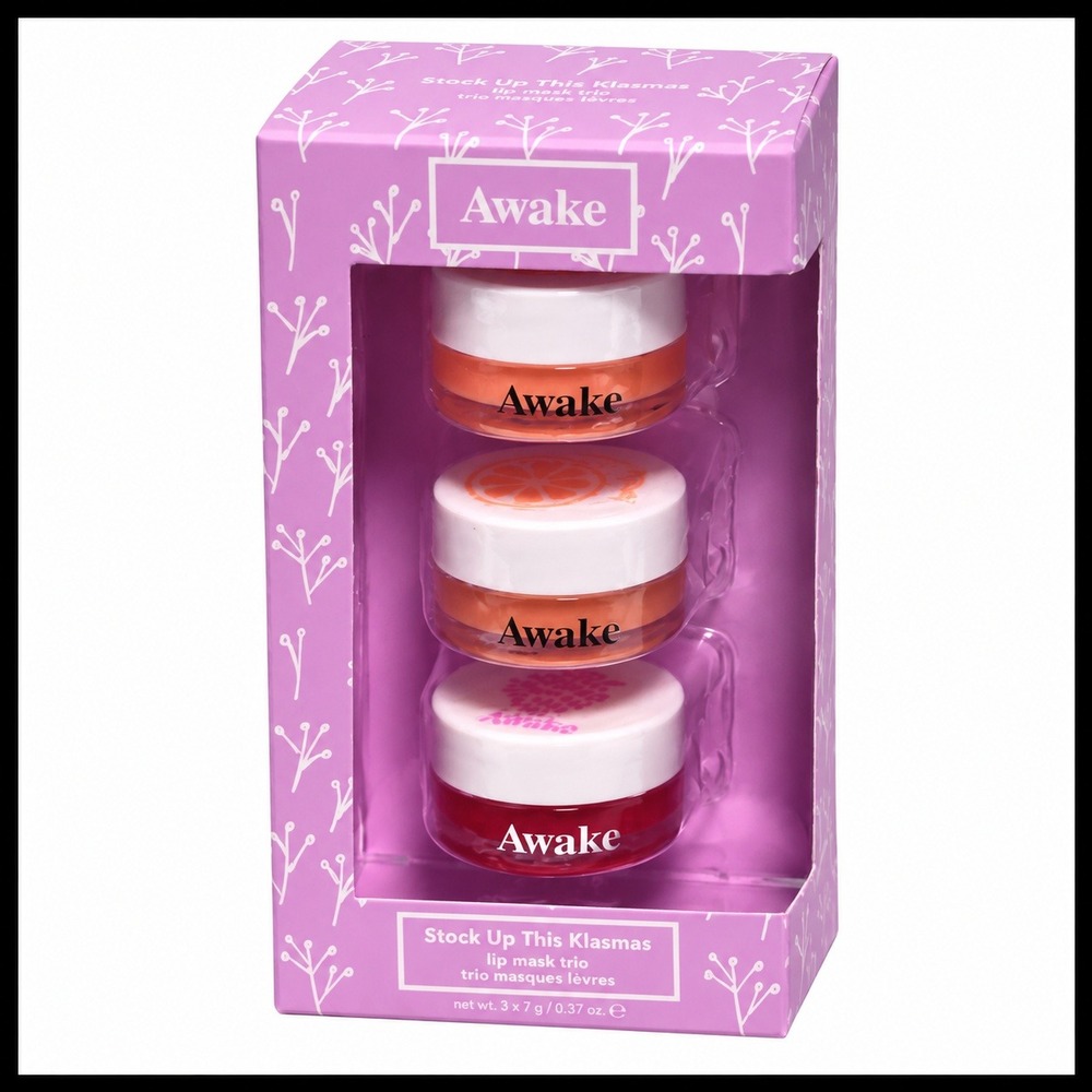 Awake Stock Up This Kissmas Lip Mask Trio Mixed Berries Grapefruit